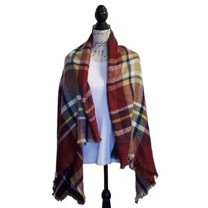 Women's Blanket/Wrap/Scarf/Throw  Fringe Ends Super Soft Plaid